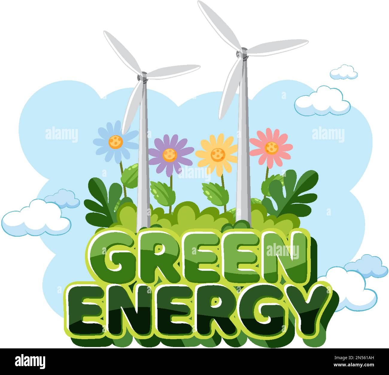 Green energy logo banner vector illustration Stock Vector