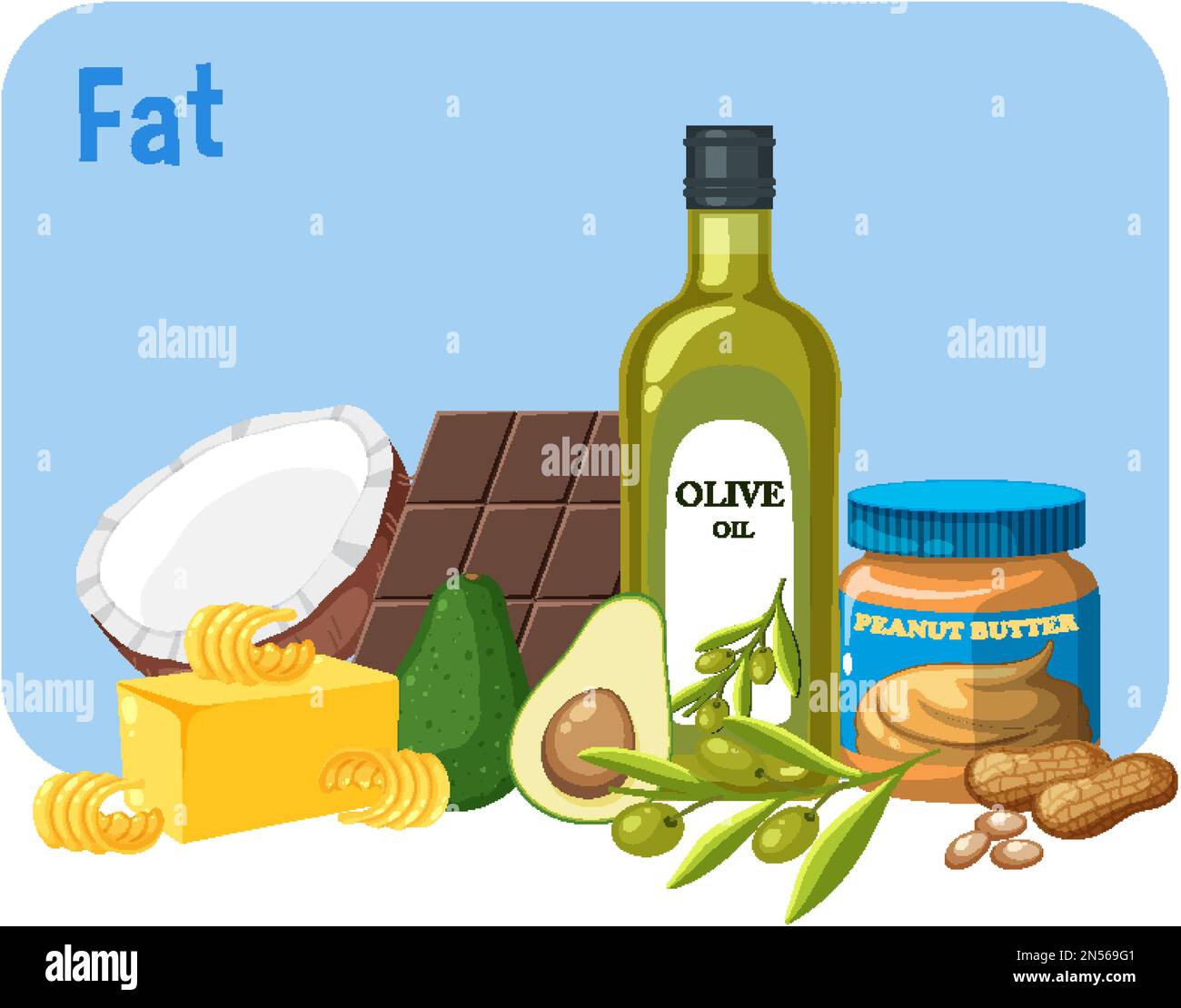 variety-of-fat-foods-illustration-stock-vector-image-art-alamy