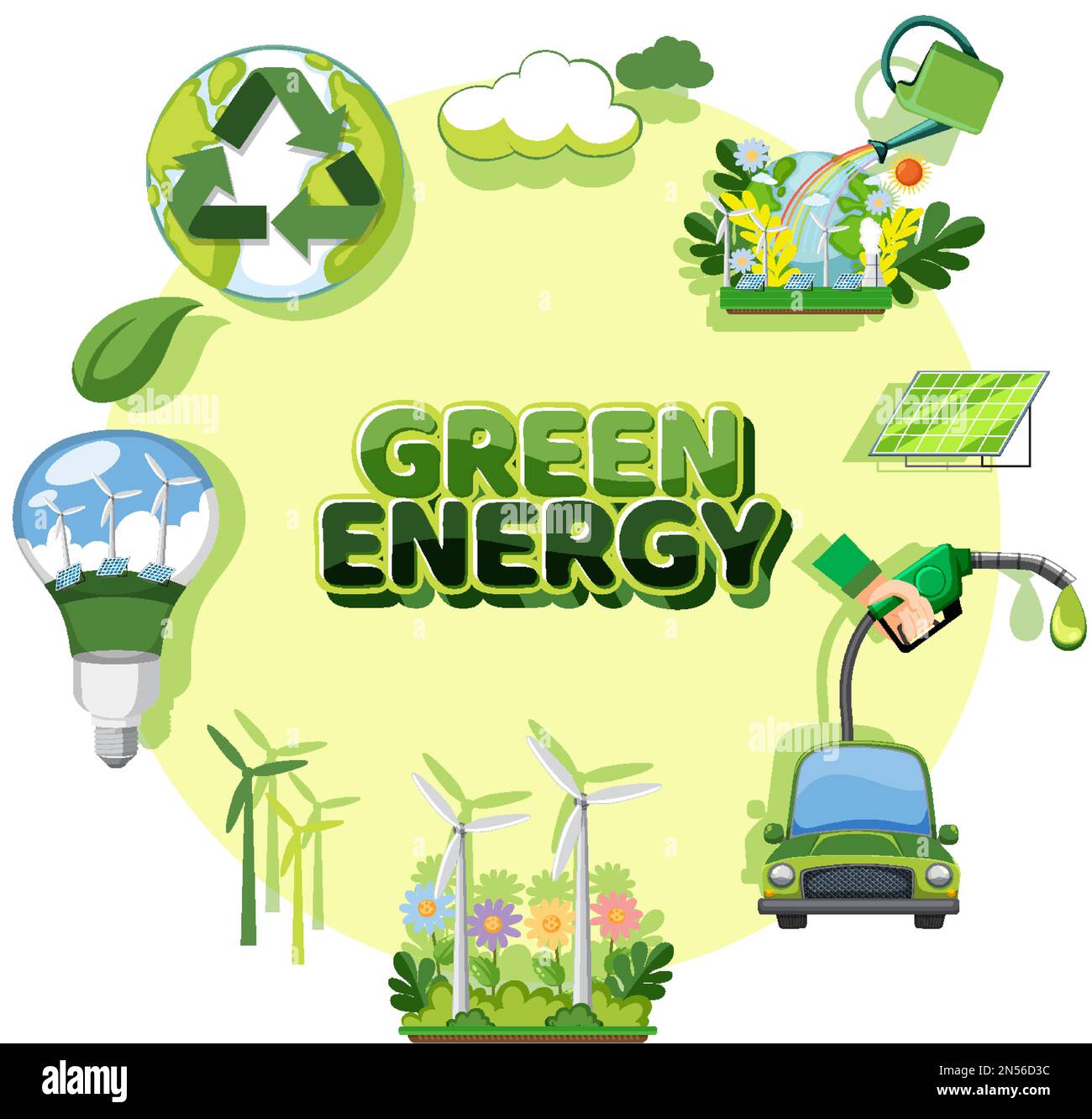 Green energy logo banner vector illustration Stock Vector Image & Art