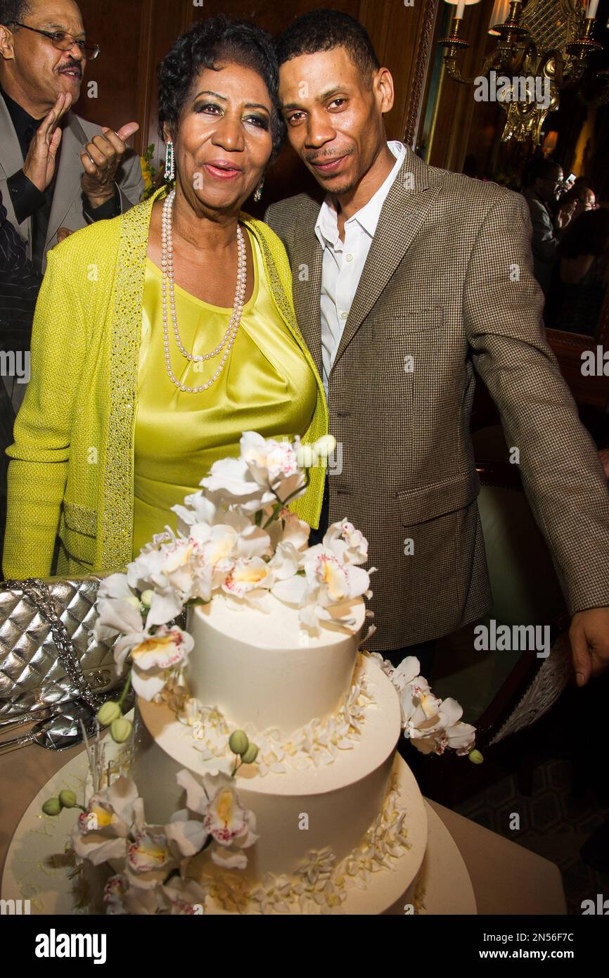 Aretha Franklin and her son Kecalf Cunningham attend her 72nd birthday ...