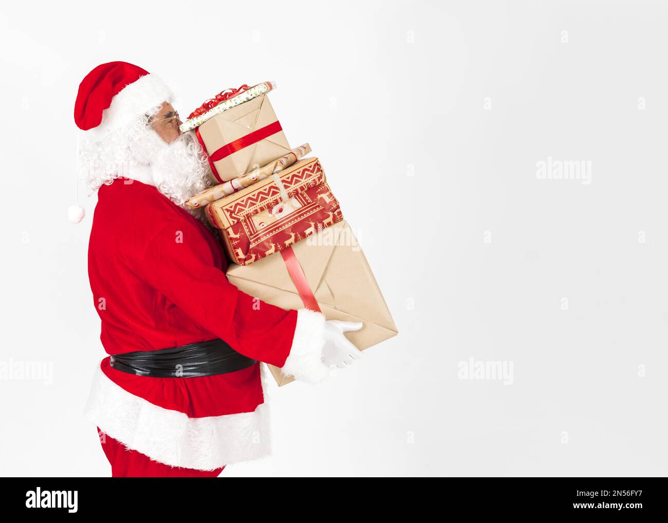 santa claus bringing christmas presents . Resolution and high quality