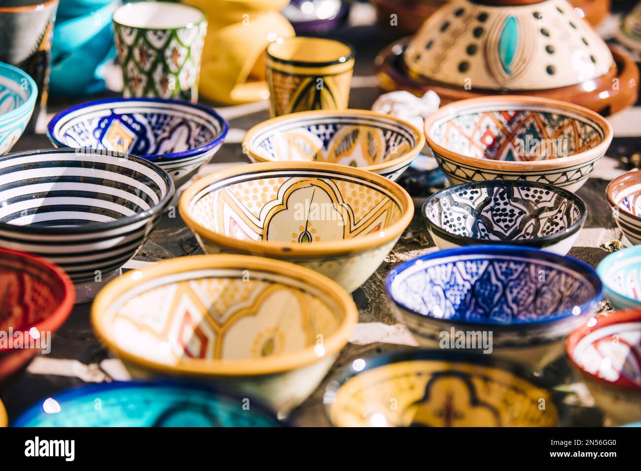plates market morocco . Resolution and high quality beautiful photo Stock Photo