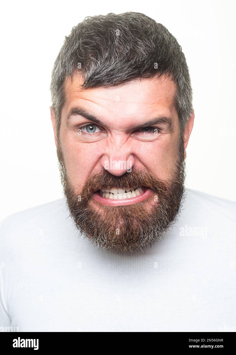 Man with angry expression. Angry hateful guy furious. Angry rage man