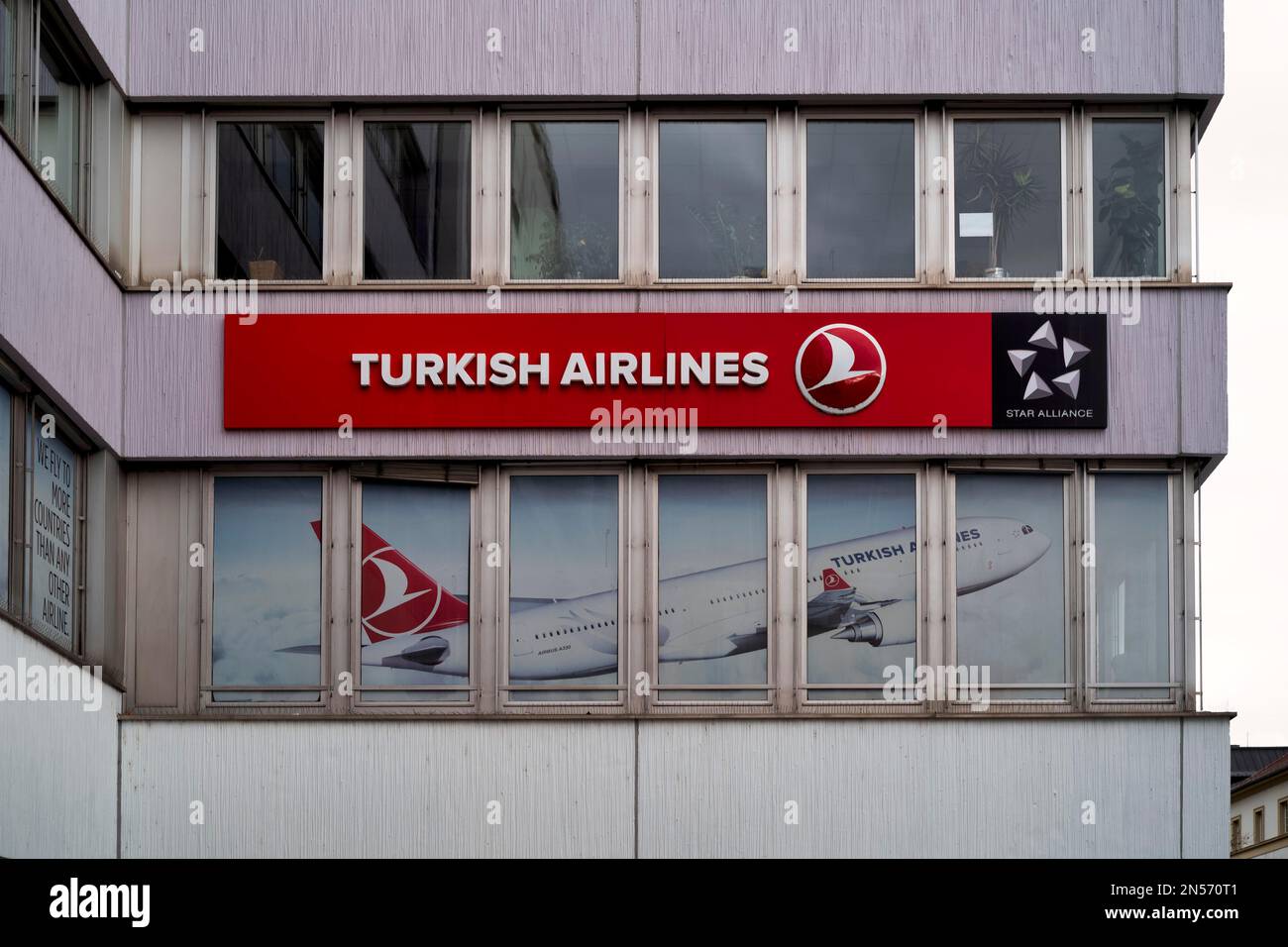 Turkish Airlines Office, Star Alliance, Stuttgart, Baden-Wuerttemberg, Germany Stock Photo