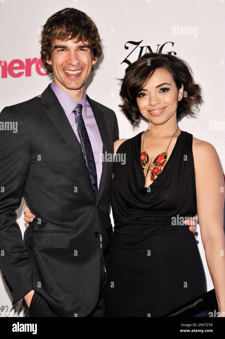 Christopher Gorham, left, and Anel Lopez Gorham arrive at the Unlikely Heroes Red Carpet Spring