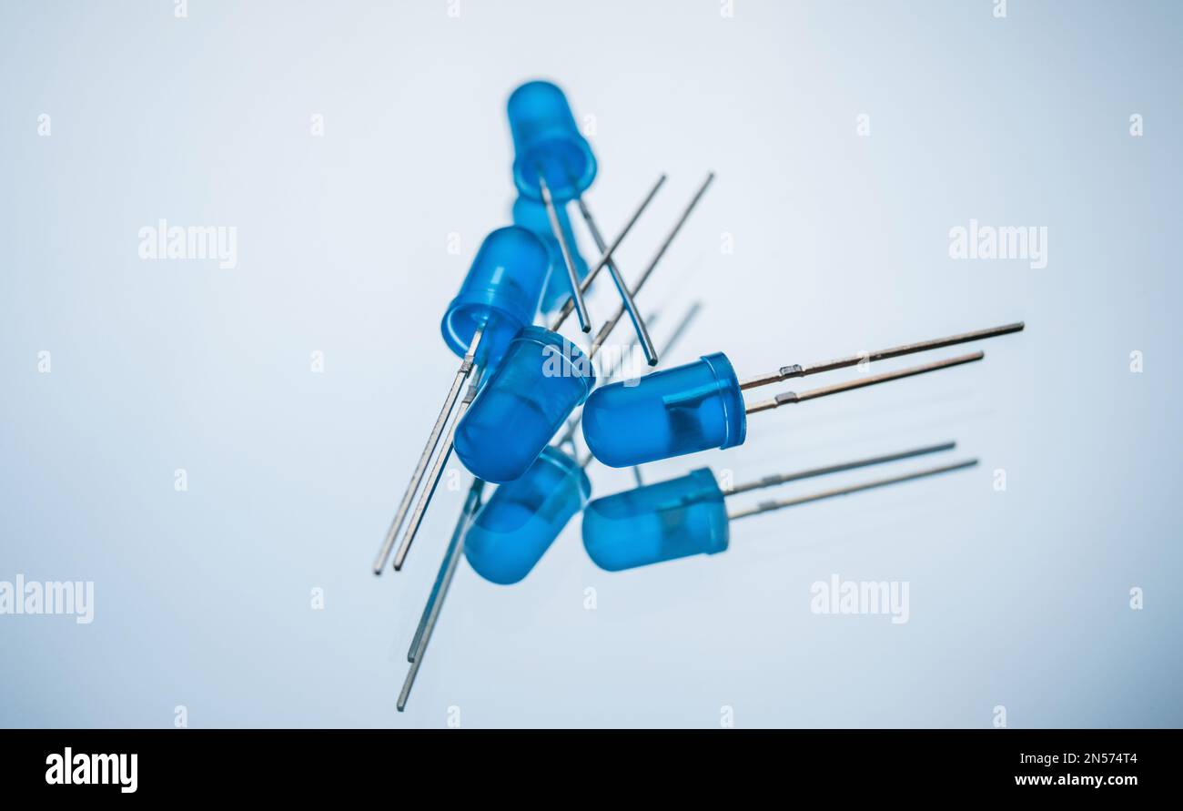 blue light emitting diode optical element Stock Photo Alamy