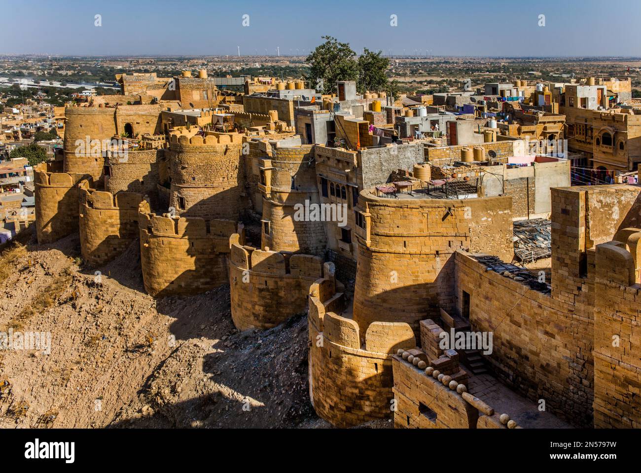 View from the City Palace, Jaisalmer, an exotic city in the Thar Desert ...