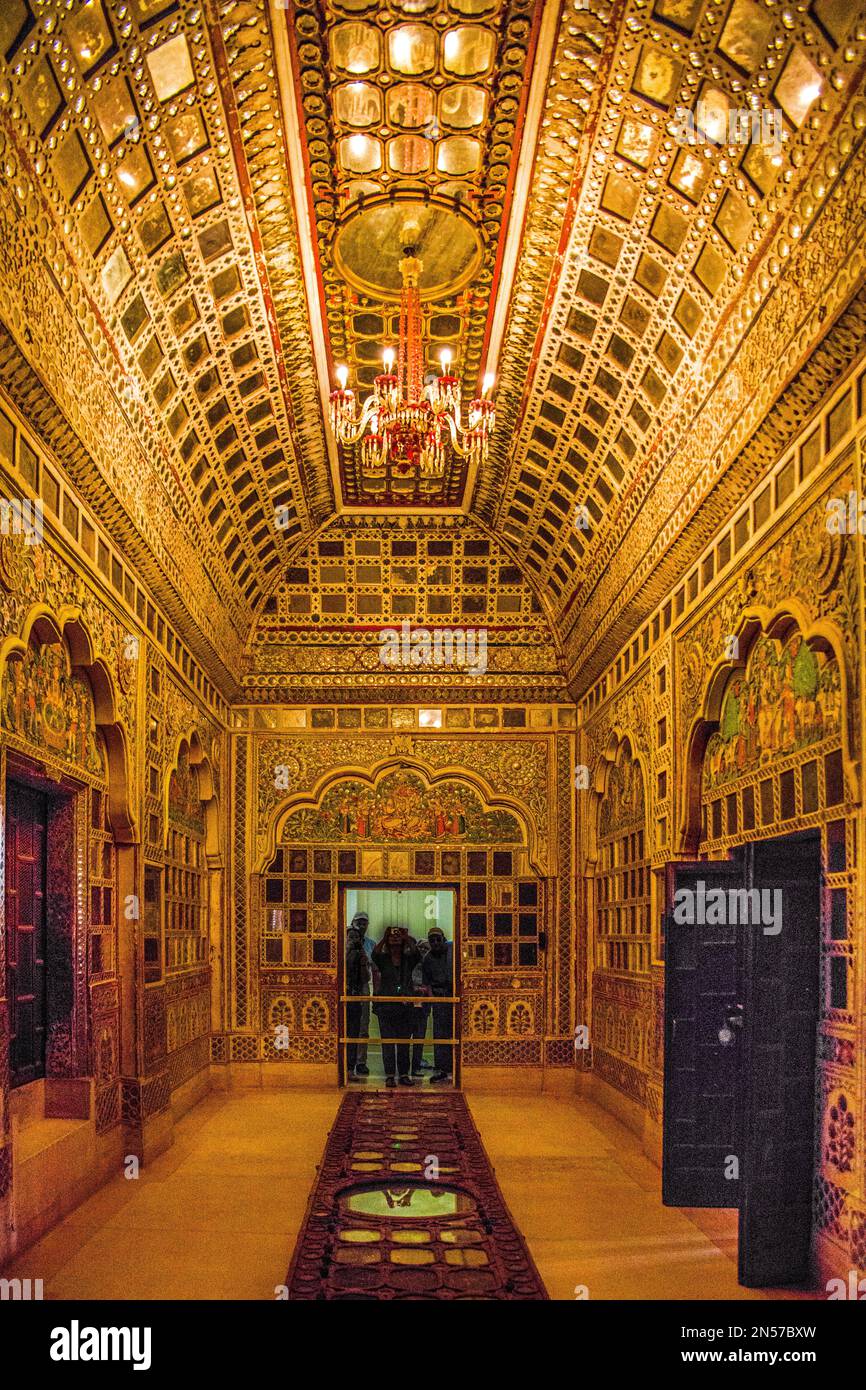 Magnificent interiors, majestic Meherangarh Fort, Jodpur, Jodpur, Rajasthan, India Stock Photo
