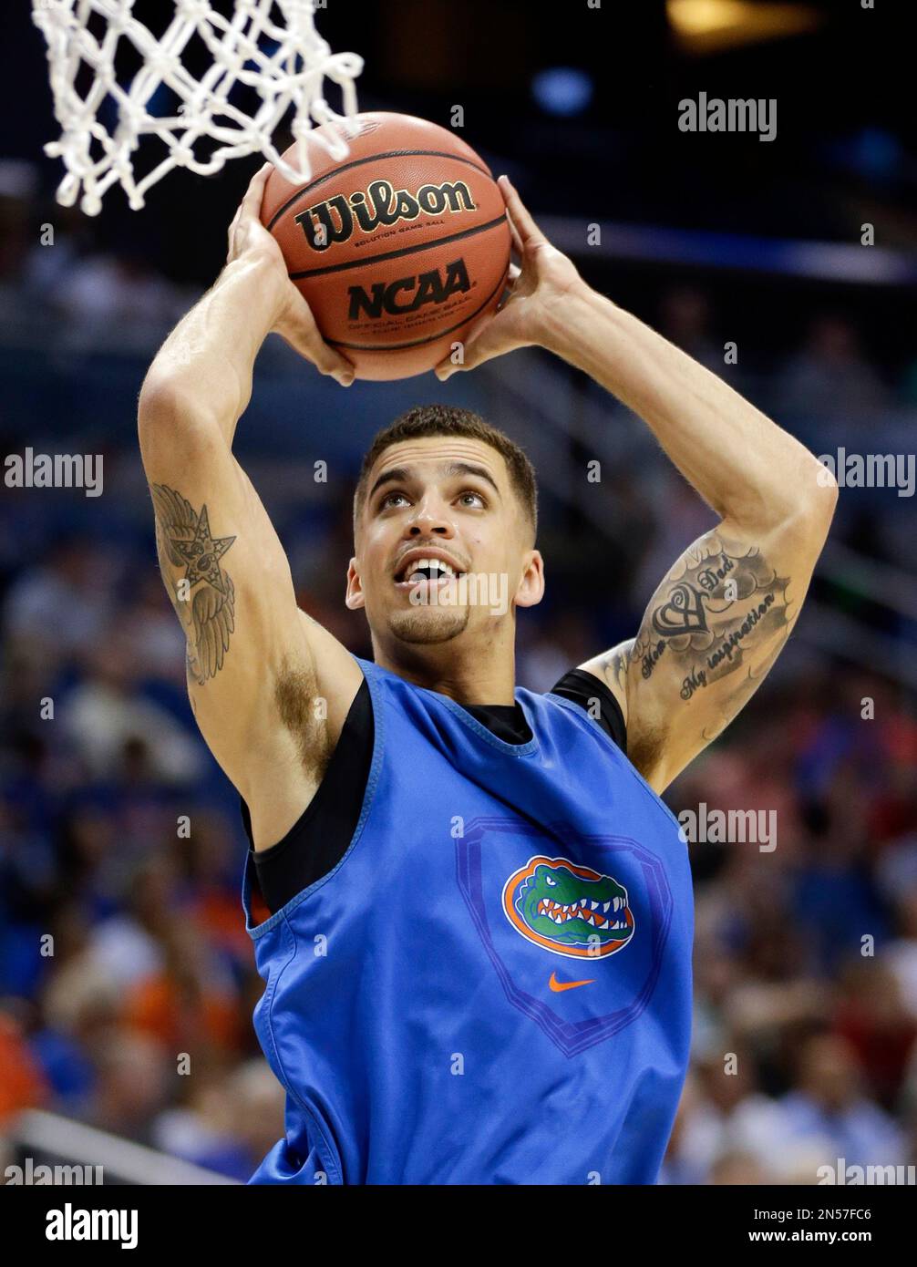 Florida's Scottie Wilbekin shoots the ball during practice for the NCAA