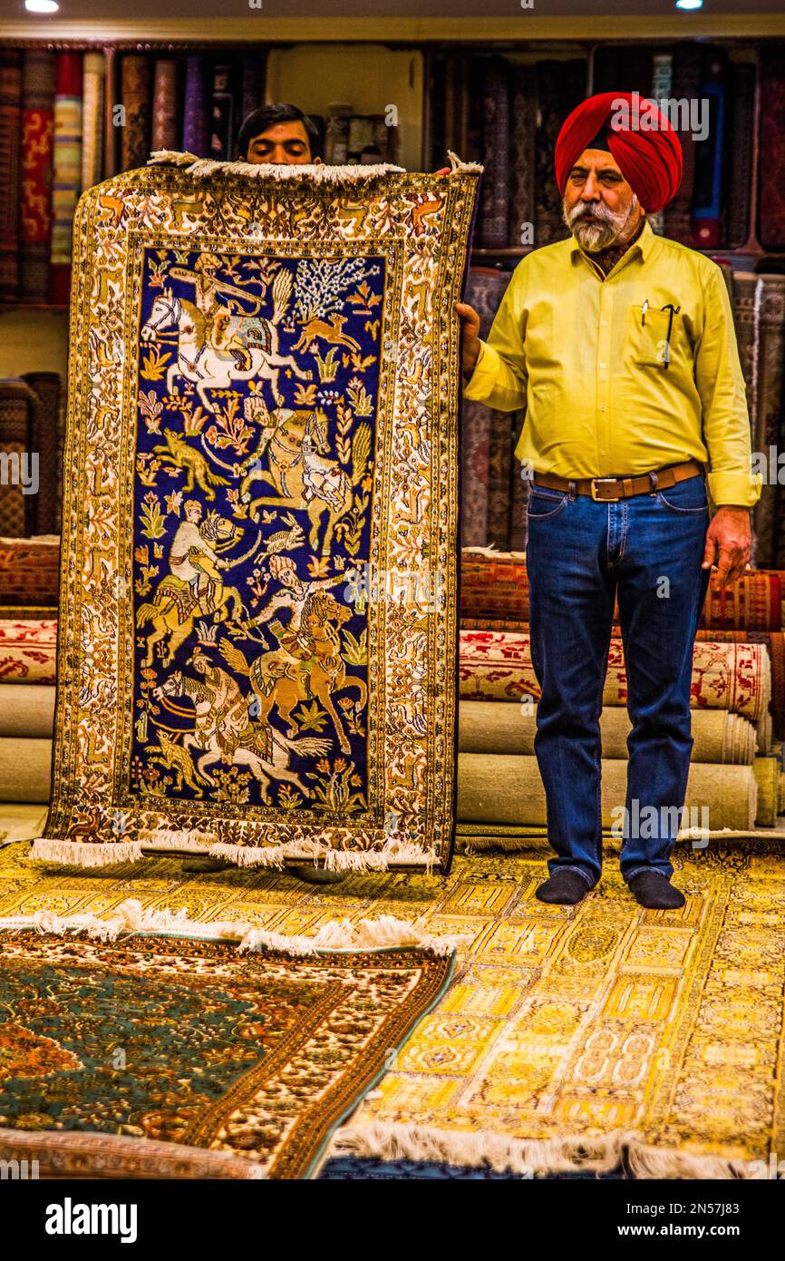 Carpet weaving, handicrafts in Rajasthan, Jaipur, Rajasthan, India