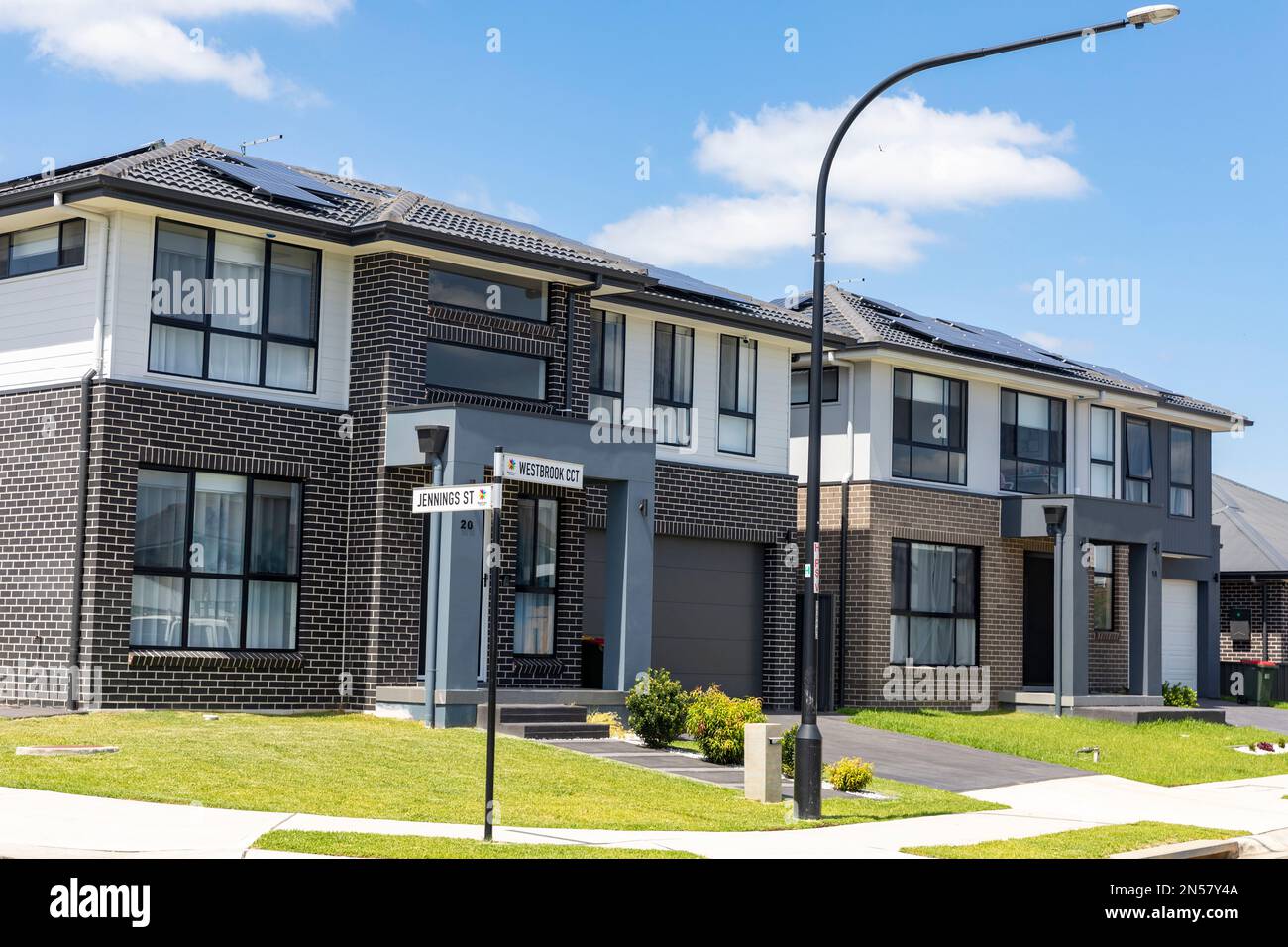Australia new housing estate and homes, Marsden Park in Sydney NSW