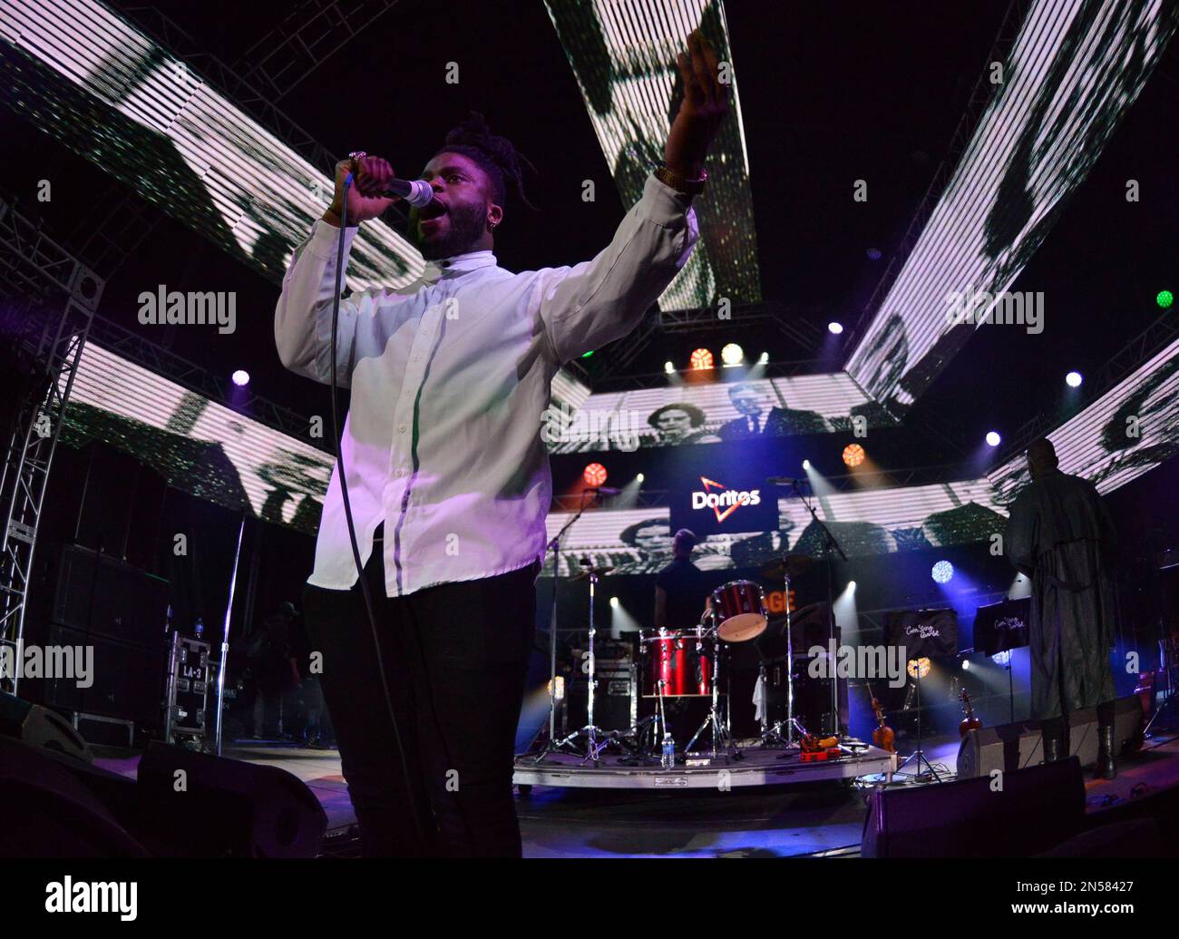 Scottish Rapper Springburn Scottish hip hop group Young Fathers performs on the Doritos #BoldStage ...