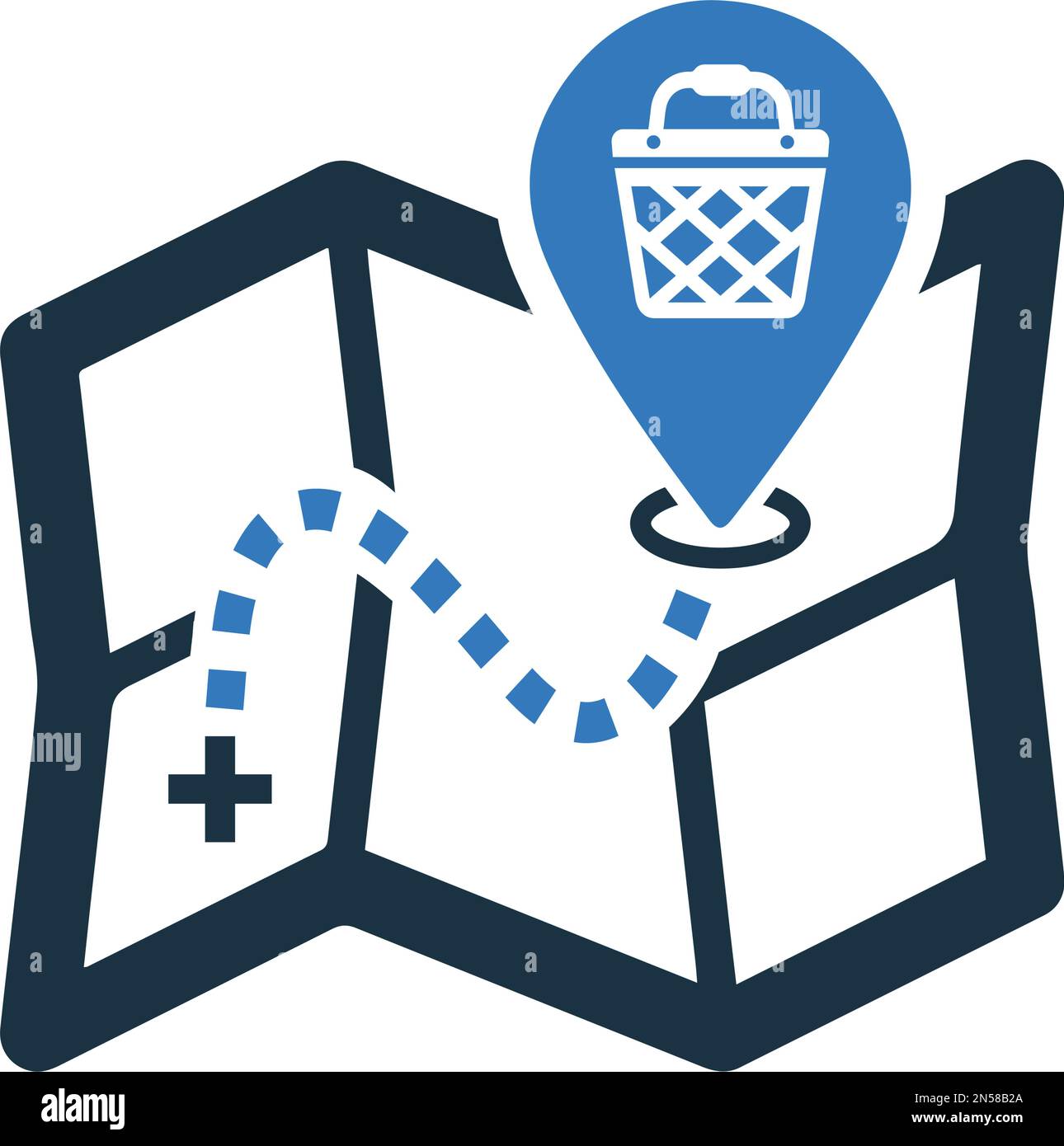 Shopping, map, navigation icon - Simple editable vector EPS file Stock ...