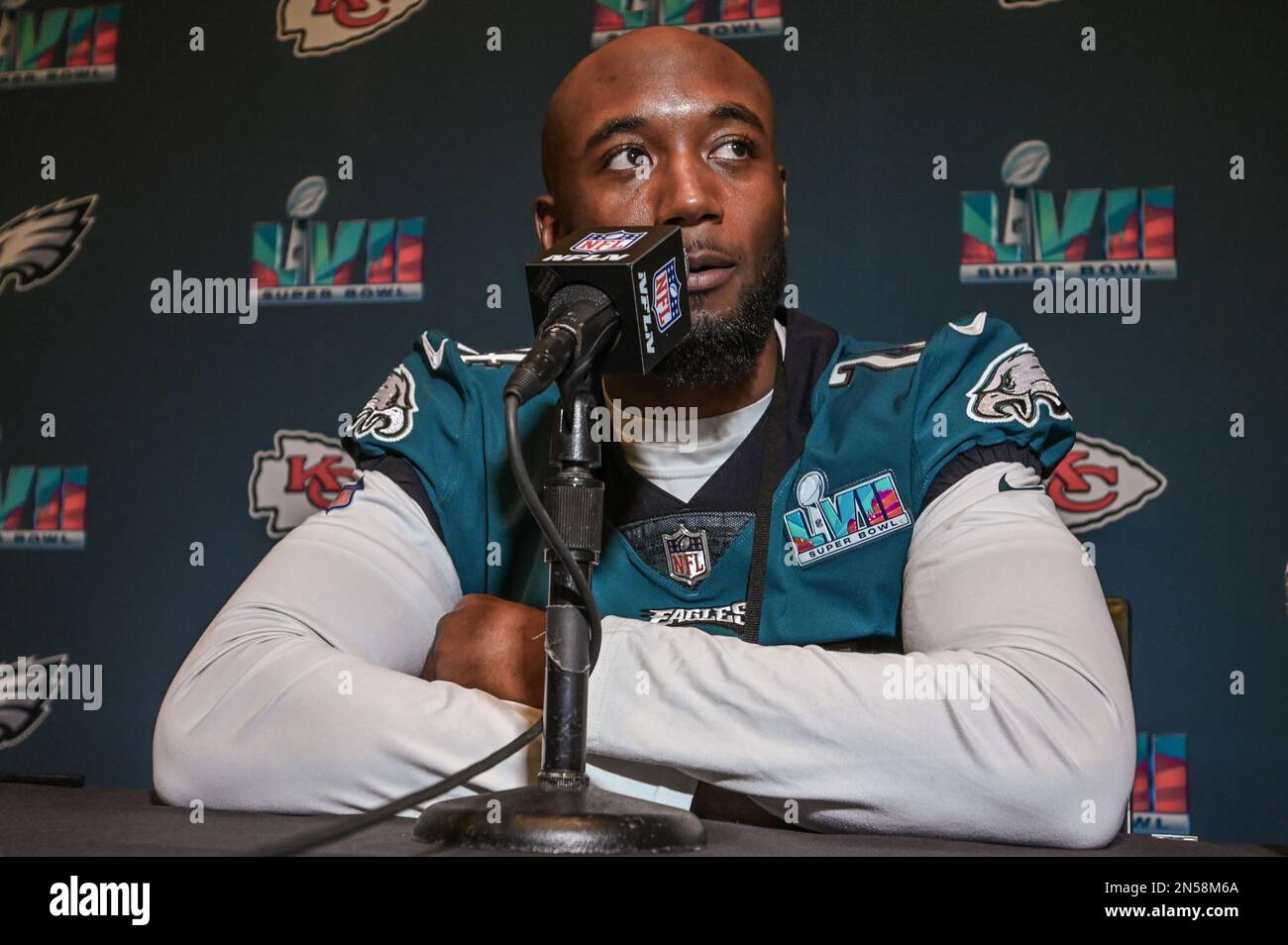 Philadelphia Eagles cornerback James Bradberry speaks during a press conference at the Sheraton