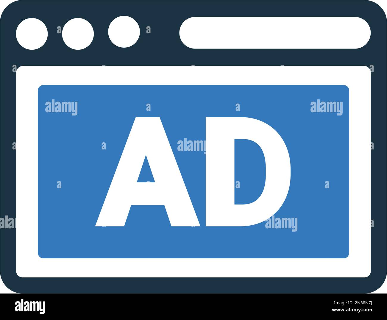 Website, ad, webpage icon - Simple editable vector EPS file. Stock Vector