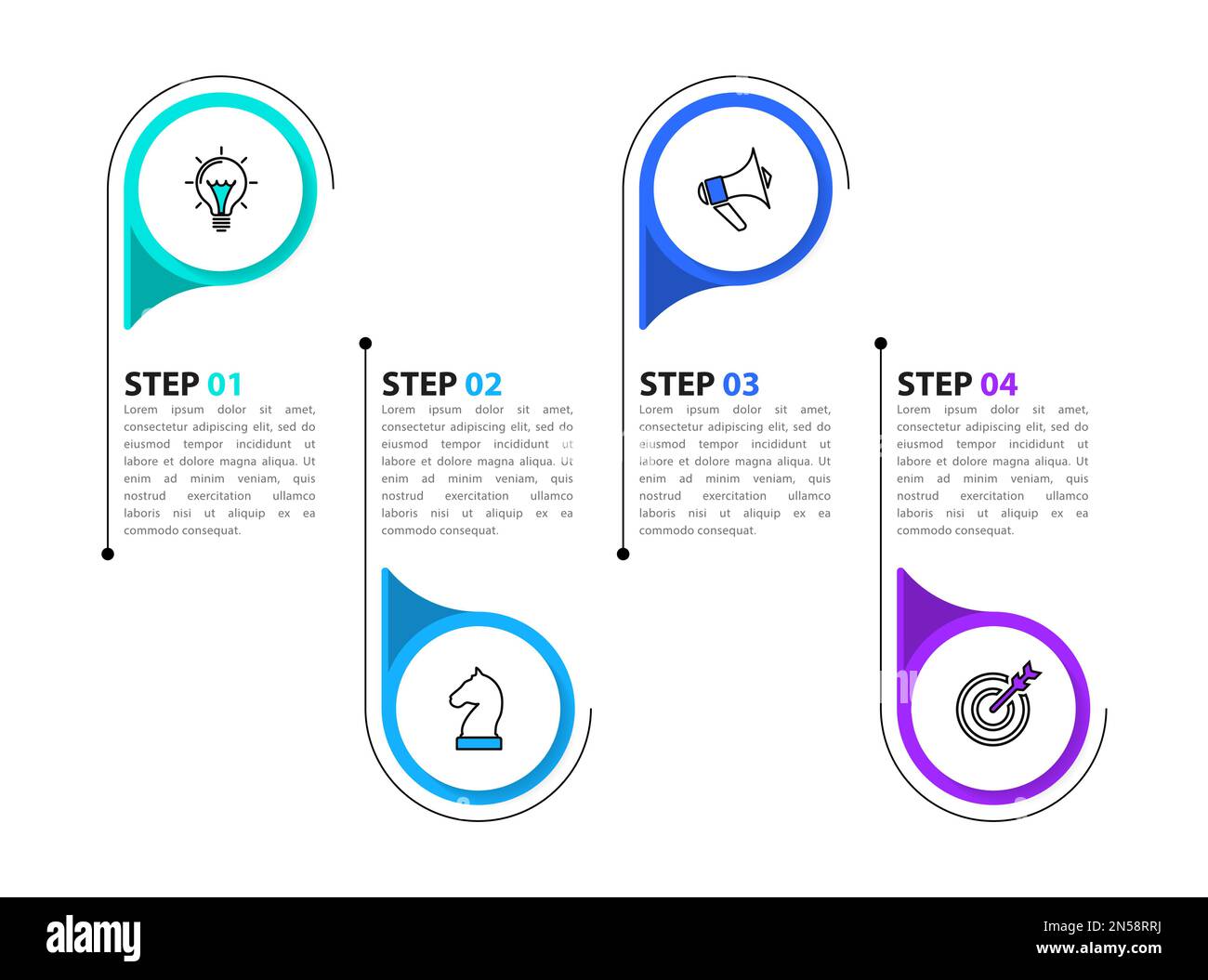 Infographic template with icons and 4 options or steps. Can be used for ...