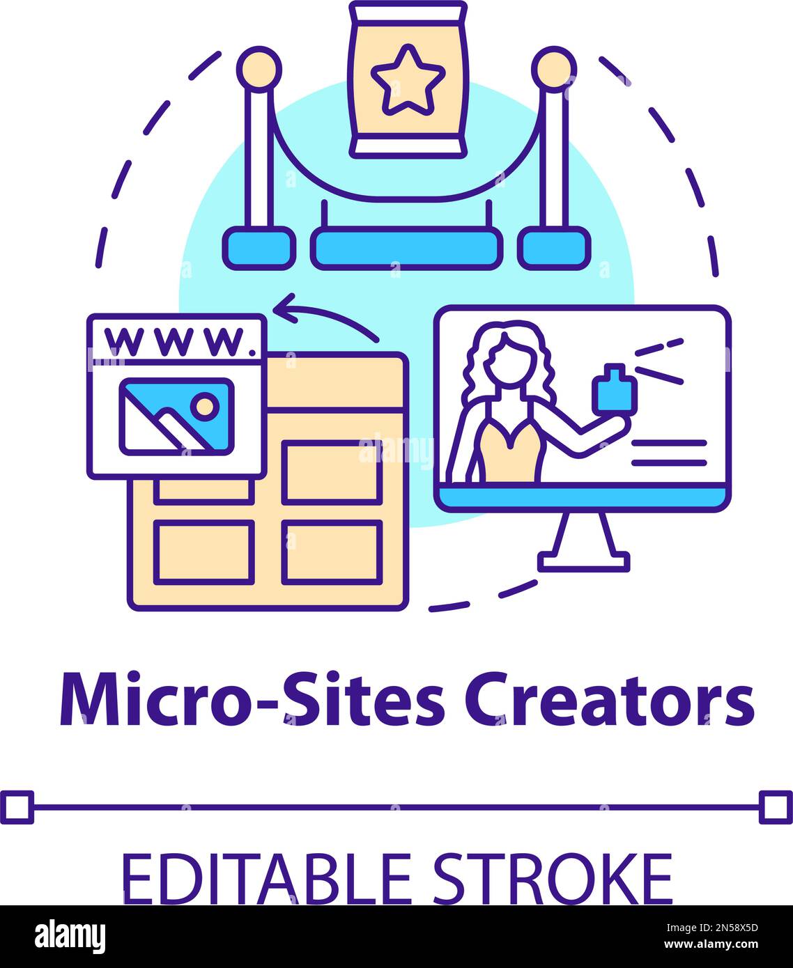 Micro sites creators concept icon Stock Vector