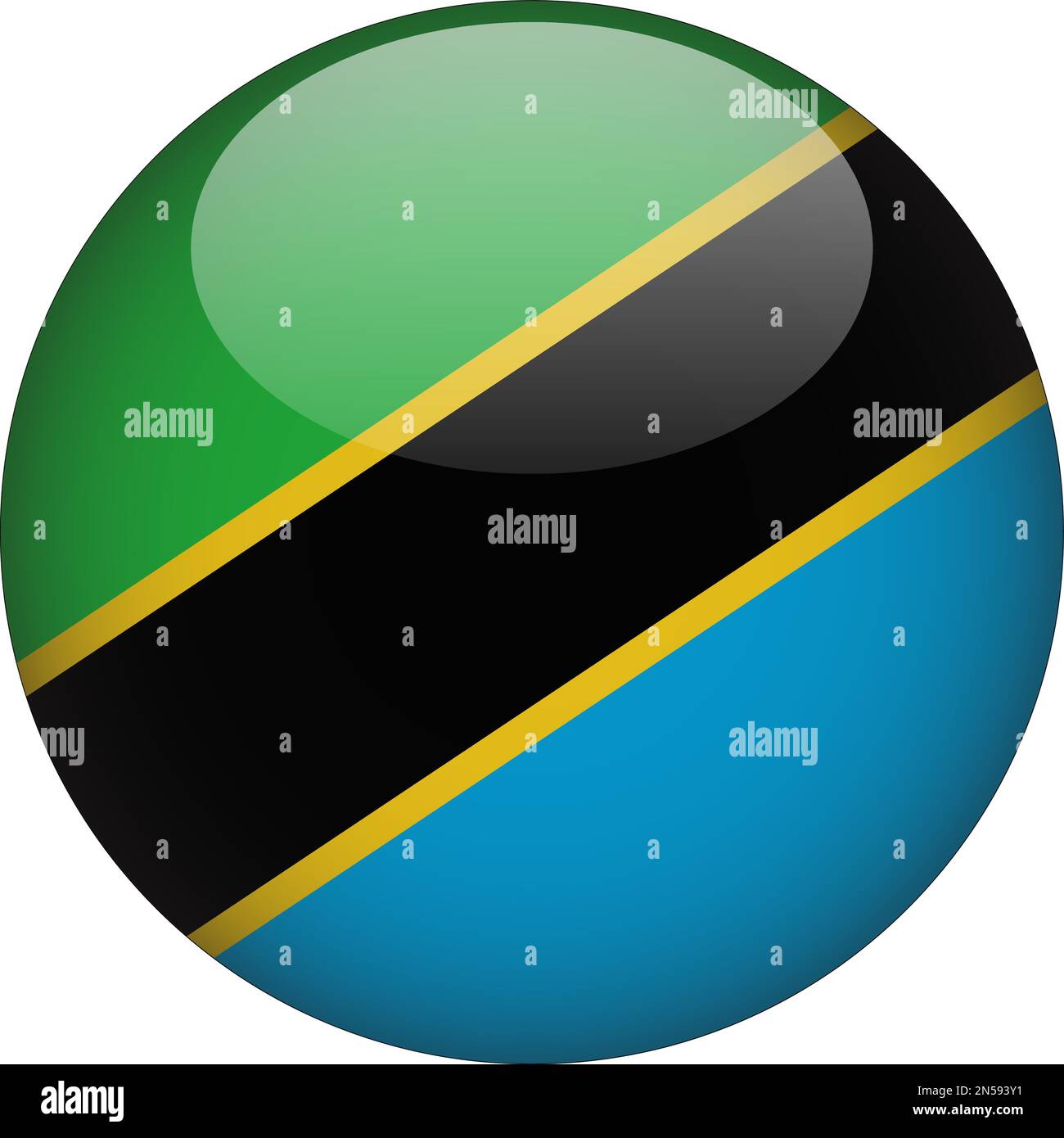 Tanzania 3D Rounded Flag Icon Button Vector Stock Vector Image & Art ...