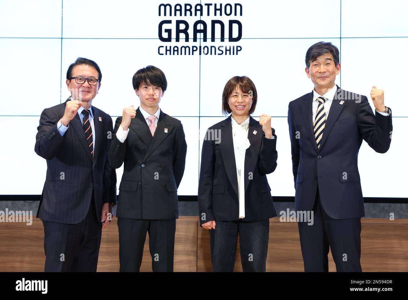 Tokyo, Japan. 09th Feb, 2023. (L-R) Toshihiko Seko, Tetsuya Yoroizaka ...