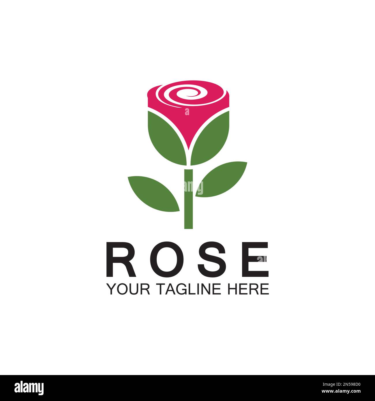 Rose logo flower vector icon illustration design Stock Vector