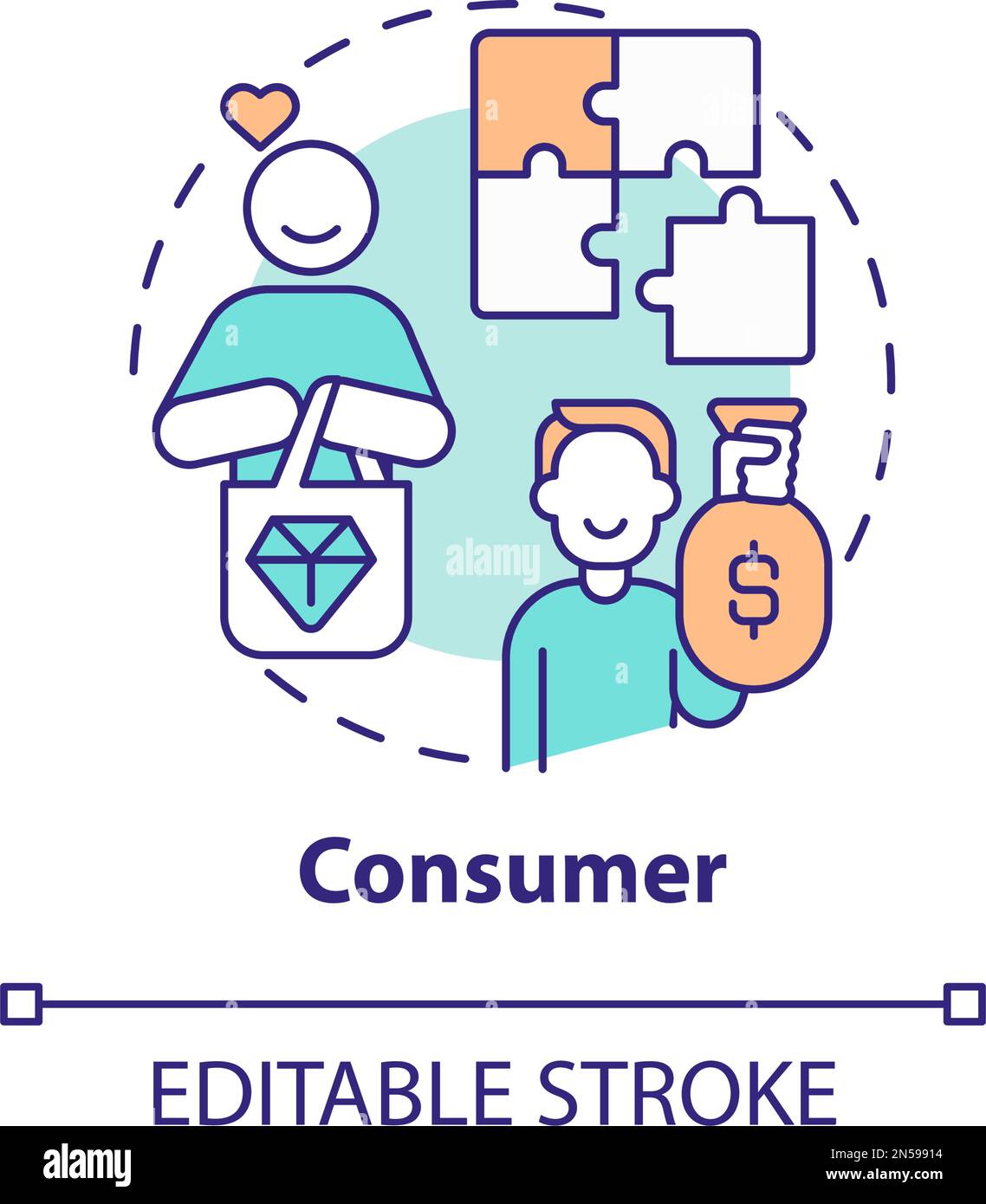 Consumer concept icon Stock Vector