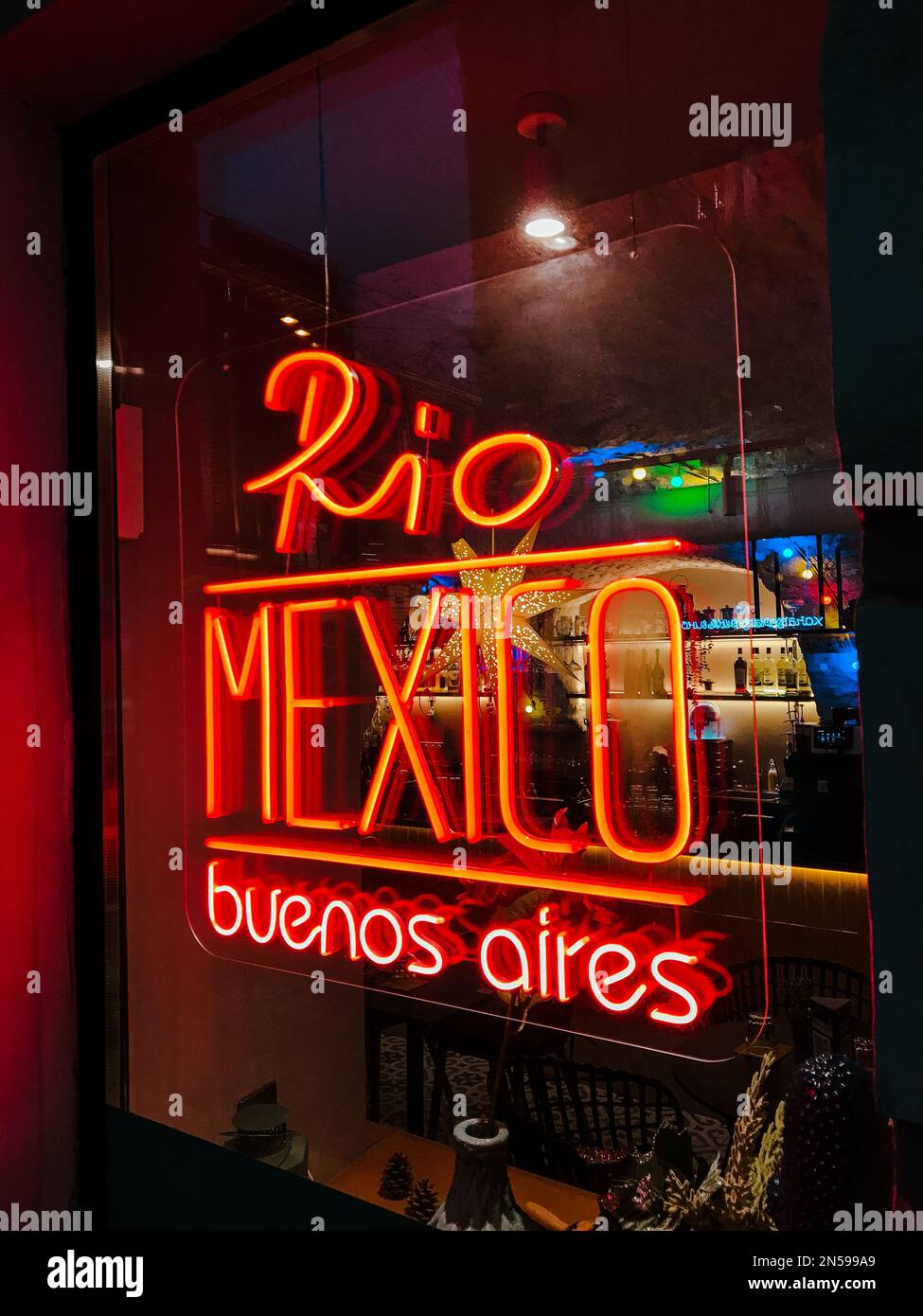 neon sign rio mexico buenos aires city, Latin American cuisine ...