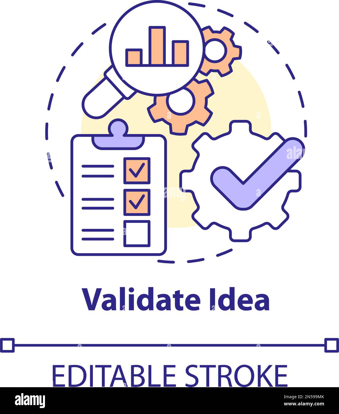Validate idea concept icon Stock Vector