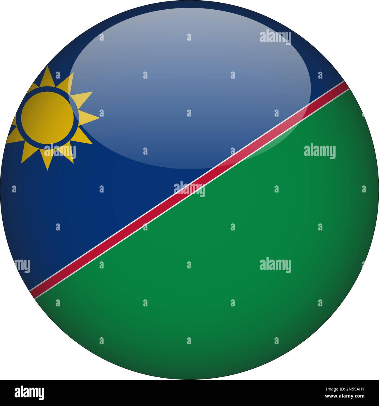 Namibia 3d Rounded Flag Icon Button Vector Stock Vector Image And Art Alamy