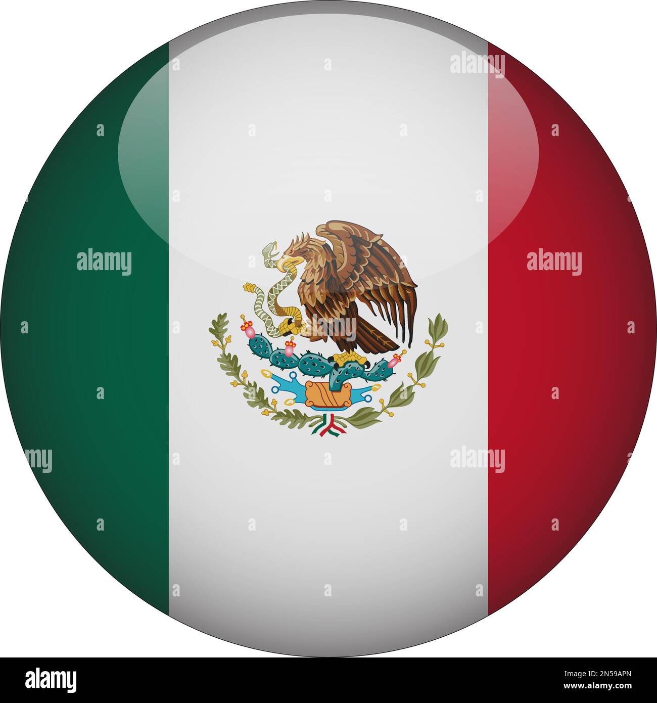 Mexico 3D Rounded Flag Icon Button Vector Stock Vector Image & Art - Alamy