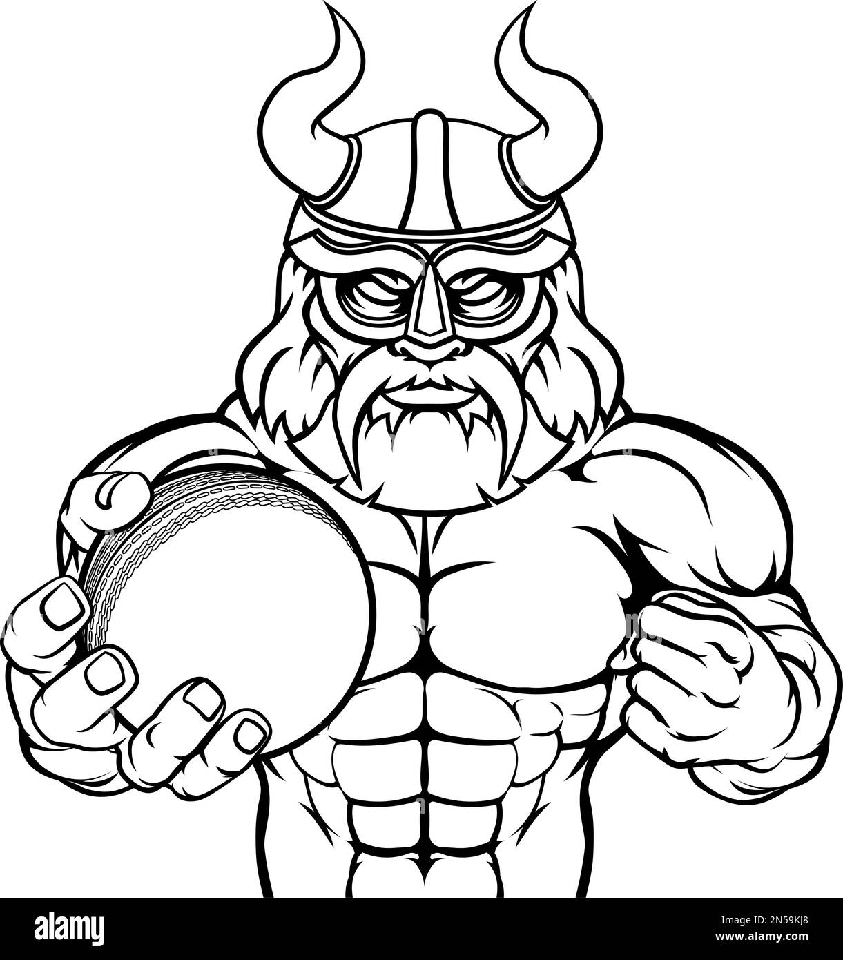 Viking Cricket Sports Mascot Stock Vector