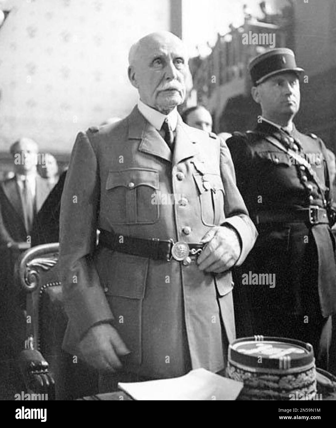PHILIPPE PÉTAIN (1856-1951) French Army officer  at his trial  for treason in August 1945 Stock Photo