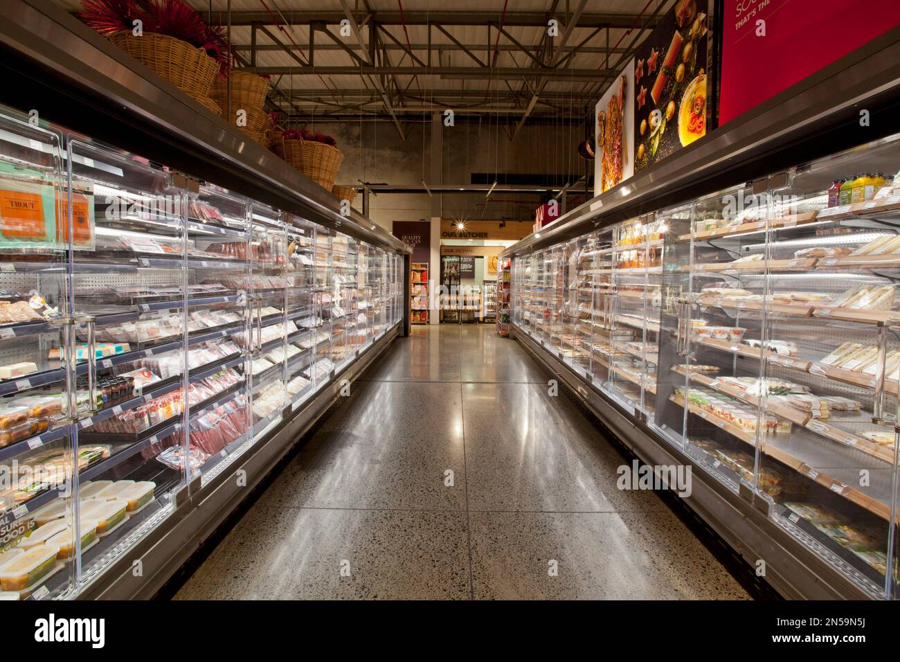 Woolworths groceries at the Woolies foodmarket, Table Bay Mall Stock