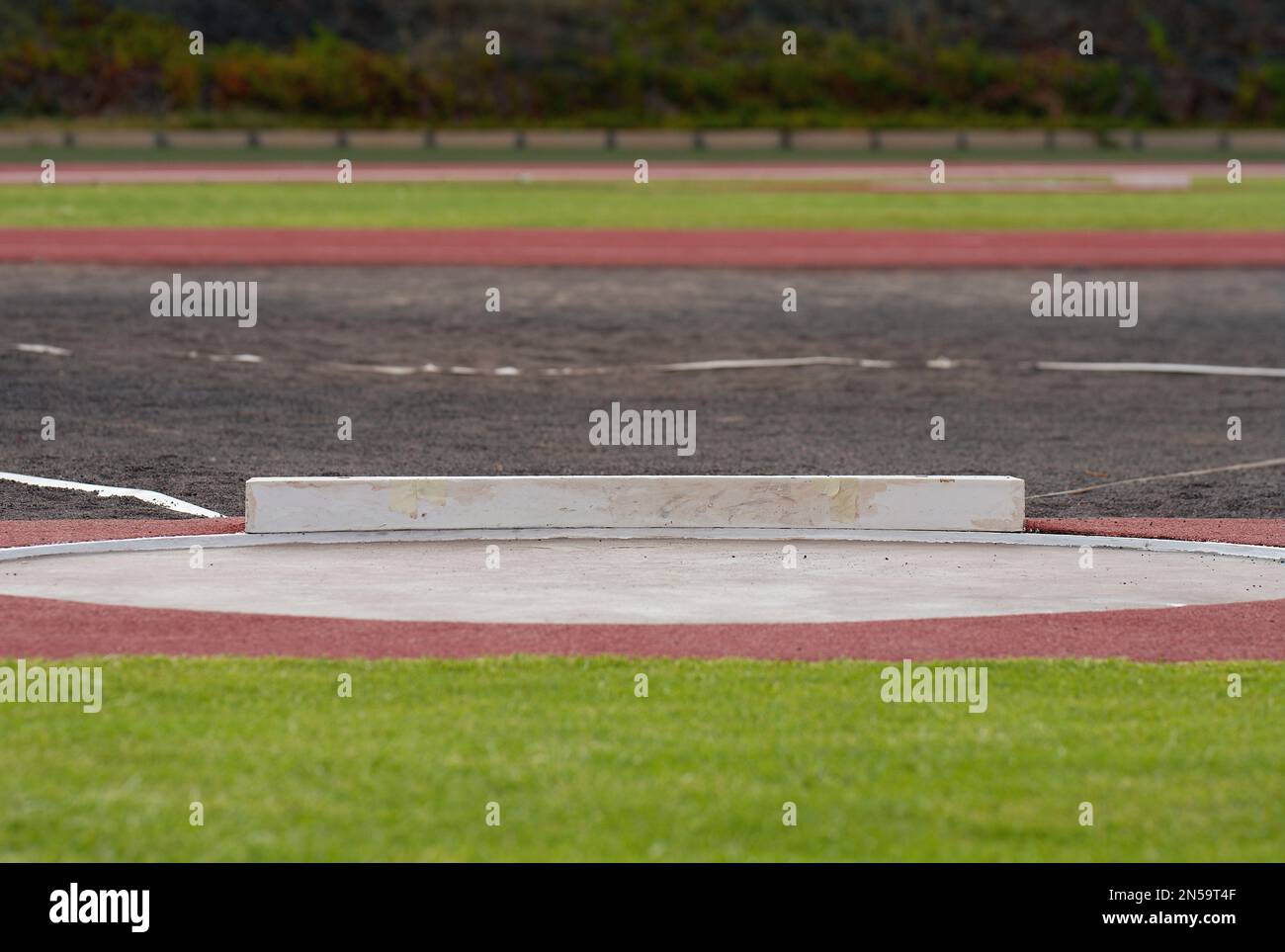 Athletics shot put, shot put circle Stock Photo Alamy