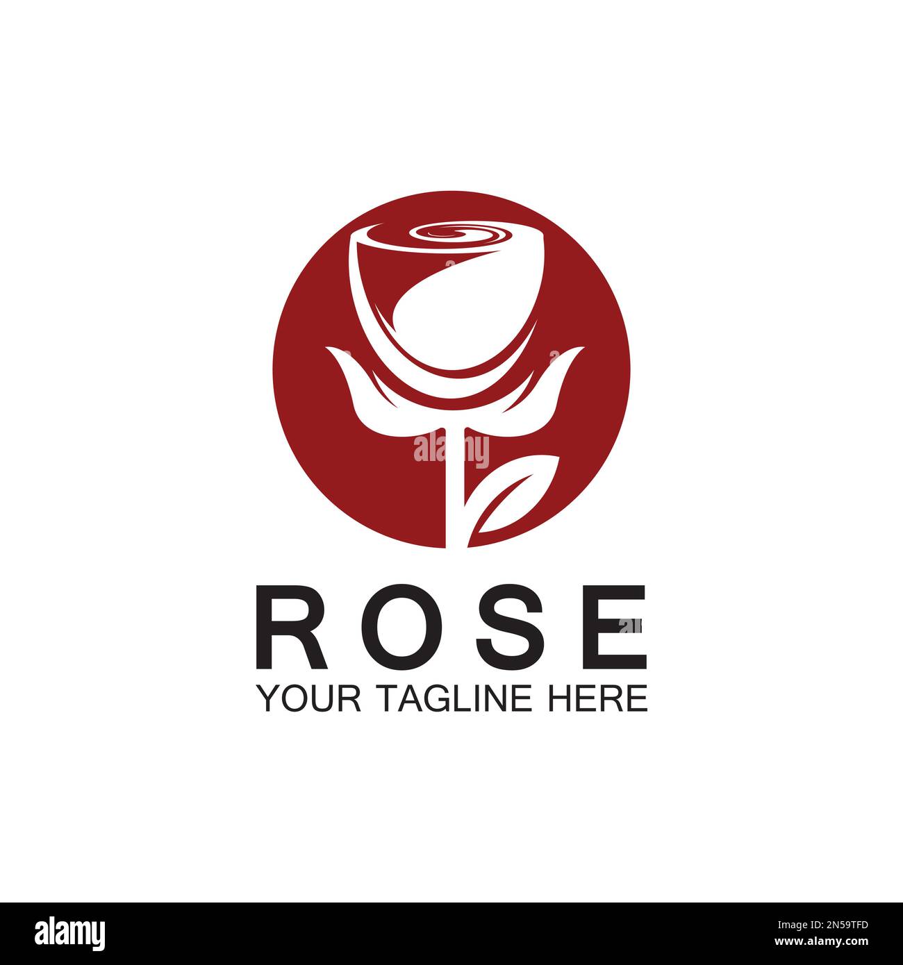 Rose logo flower vector icon illustration design Stock Vector