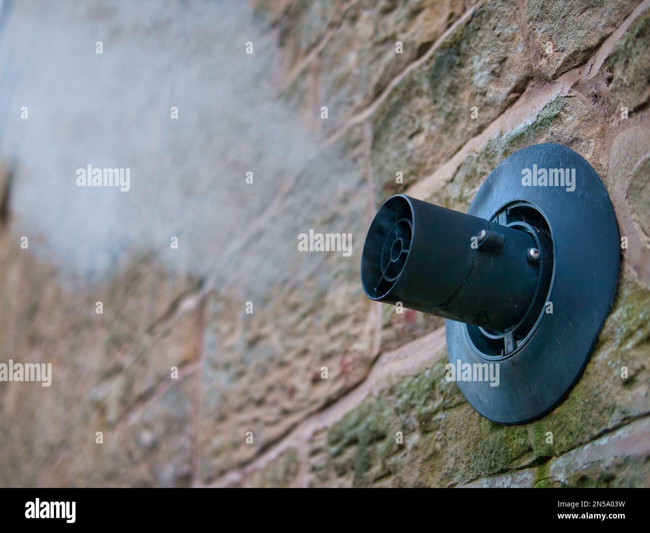 Water vapour from a gas central heating boiler flue condenses in cold