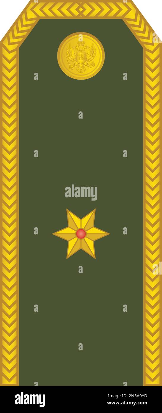 Shoulder pad military officer insignia of the Montenegrin POTPORUČNIK (SECOND LIEUTENANT Stock