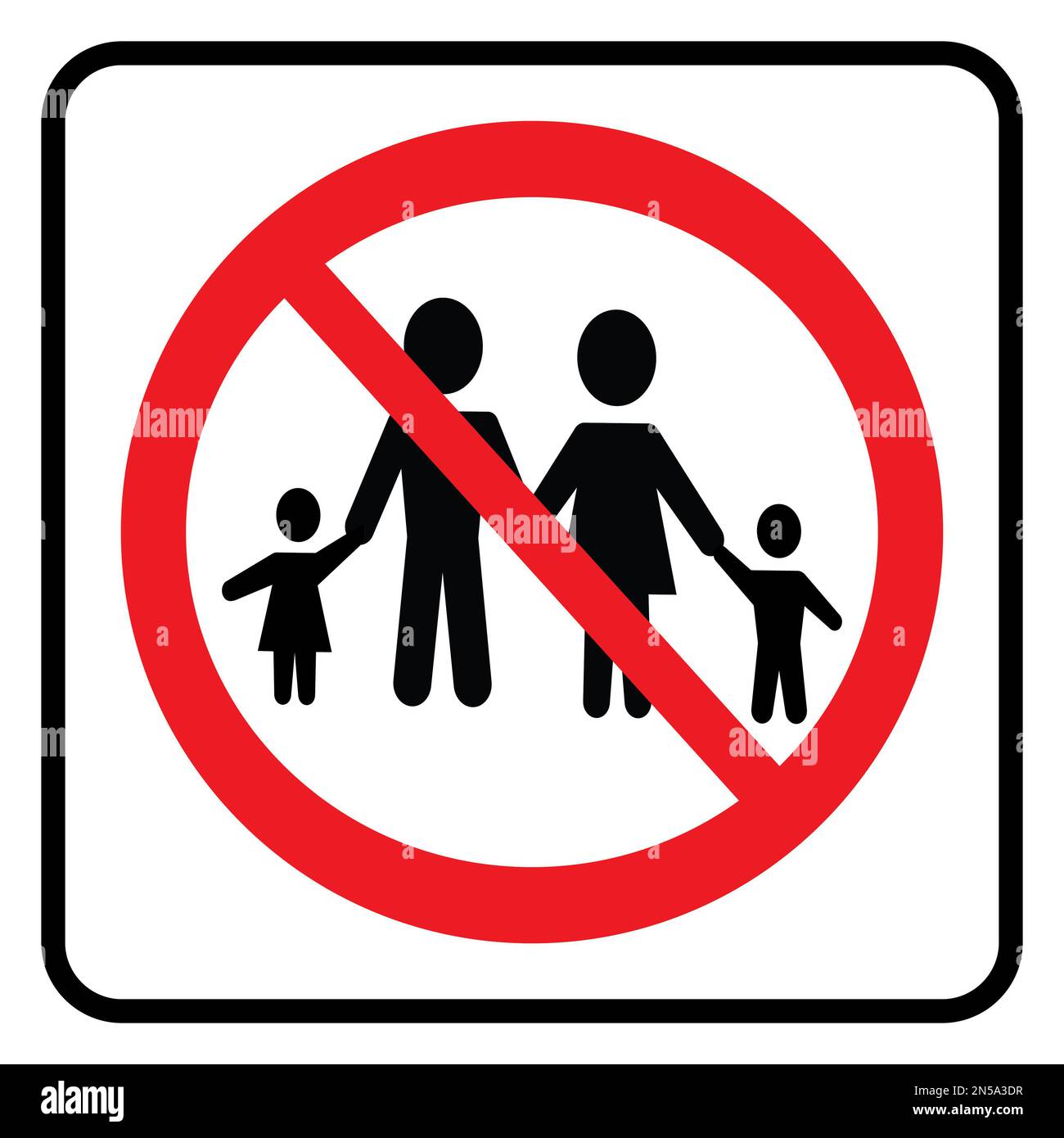 No Friend Vector Sign No Visitors Allowed Sign. No family allowed symbol drawing by ...