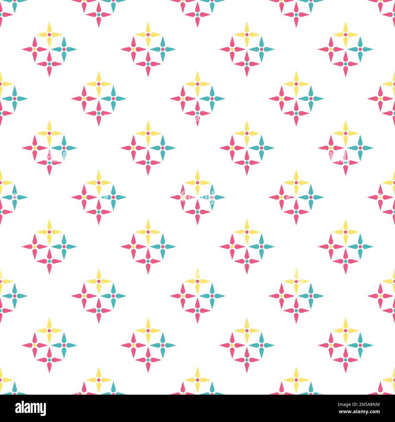 Abstract flower seamless pattern. Vector illustration isolated on white ...