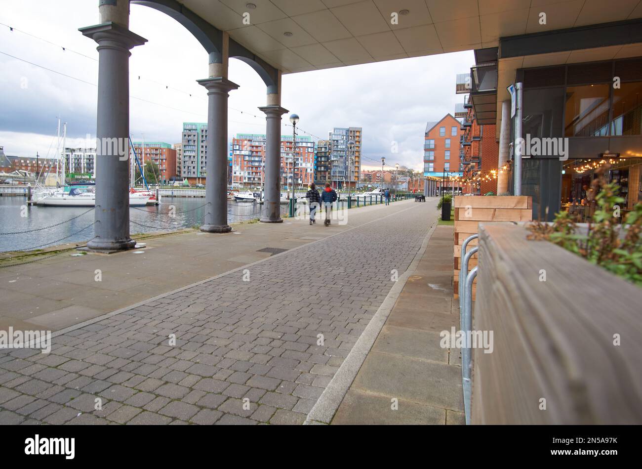 Dockside scene in Ipswich marina, UK Stock Photo Alamy
