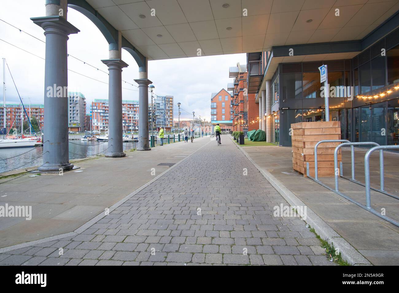 Dockside scene in Ipswich marina, UK Stock Photo Alamy