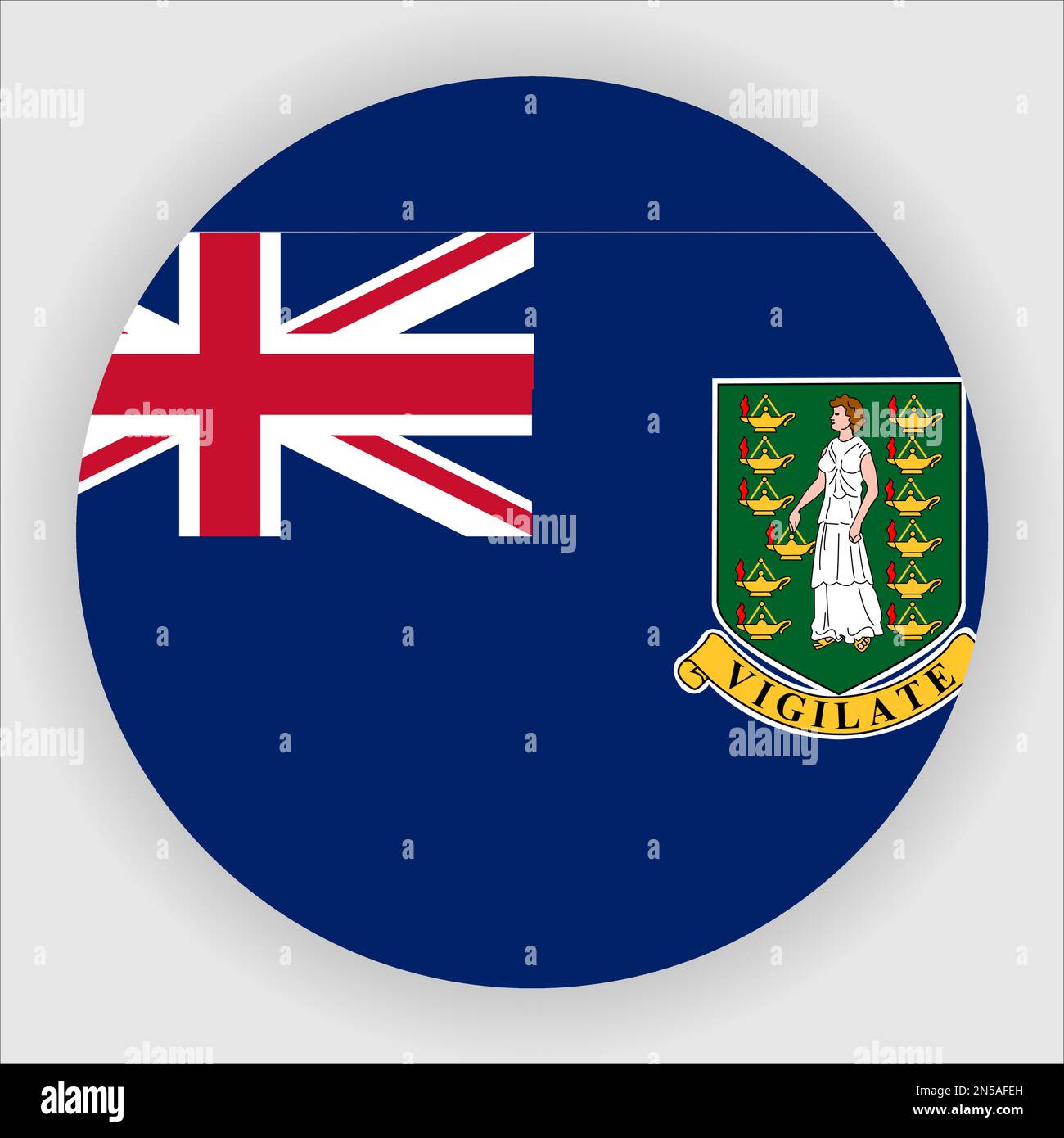 British Virgin Islands Flat Rounded Flag Icon Button Vector Stock Vector