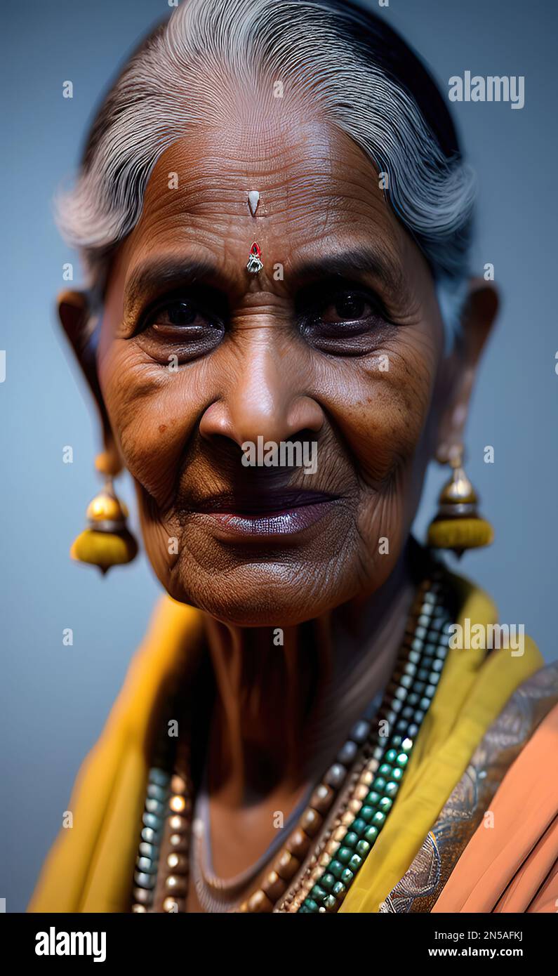 Older indian woman portrait hi-res stock photography and images - Alamy