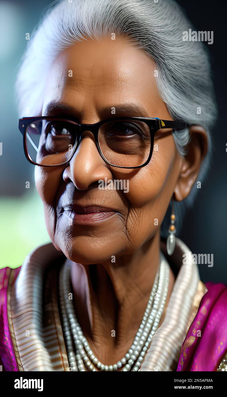 Older indian woman portrait hi-res stock photography and images - Alamy