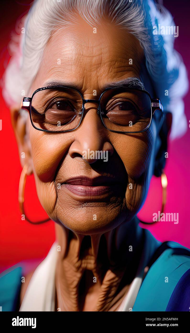 Older indian woman portrait hi-res stock photography and images - Alamy