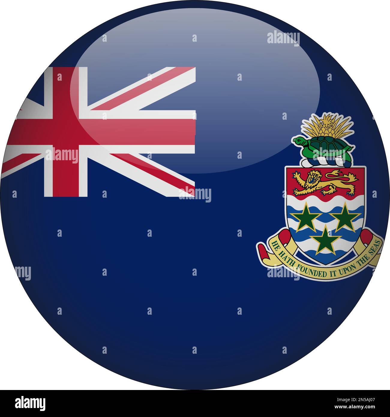 Cayman Islands 3D Rounded Flag Icon Button Vector Stock Vector Image ...