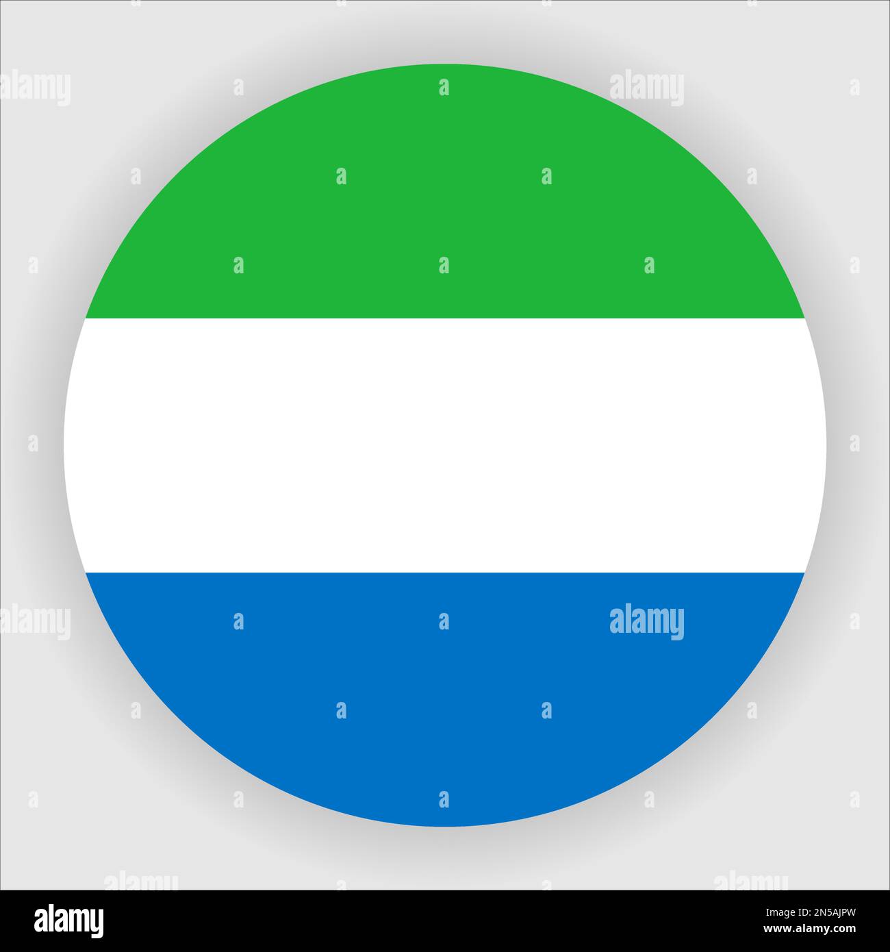 Sierra Leone Flat Rounded Flag Icon Button Vector Stock Vector