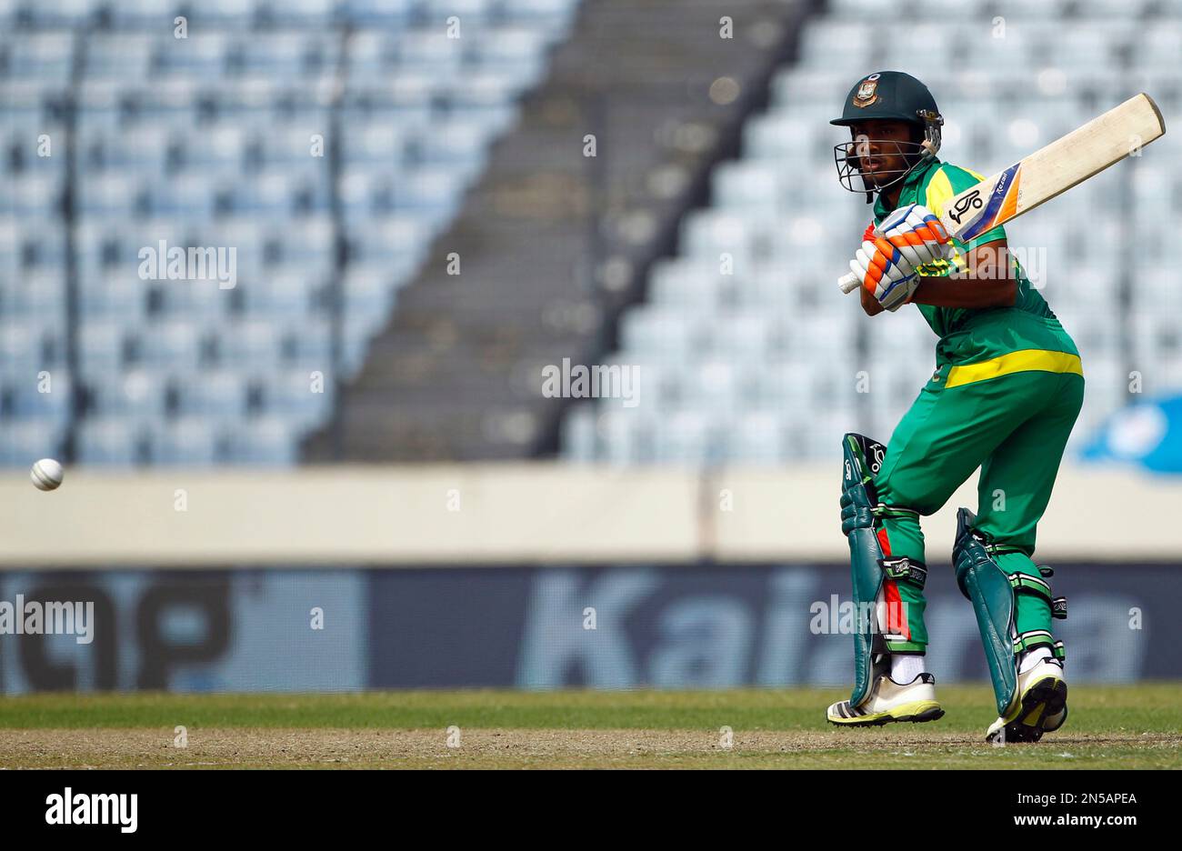 Bangladeshi cricket player Anamul Haque bats during theAsia Cup one-day ...