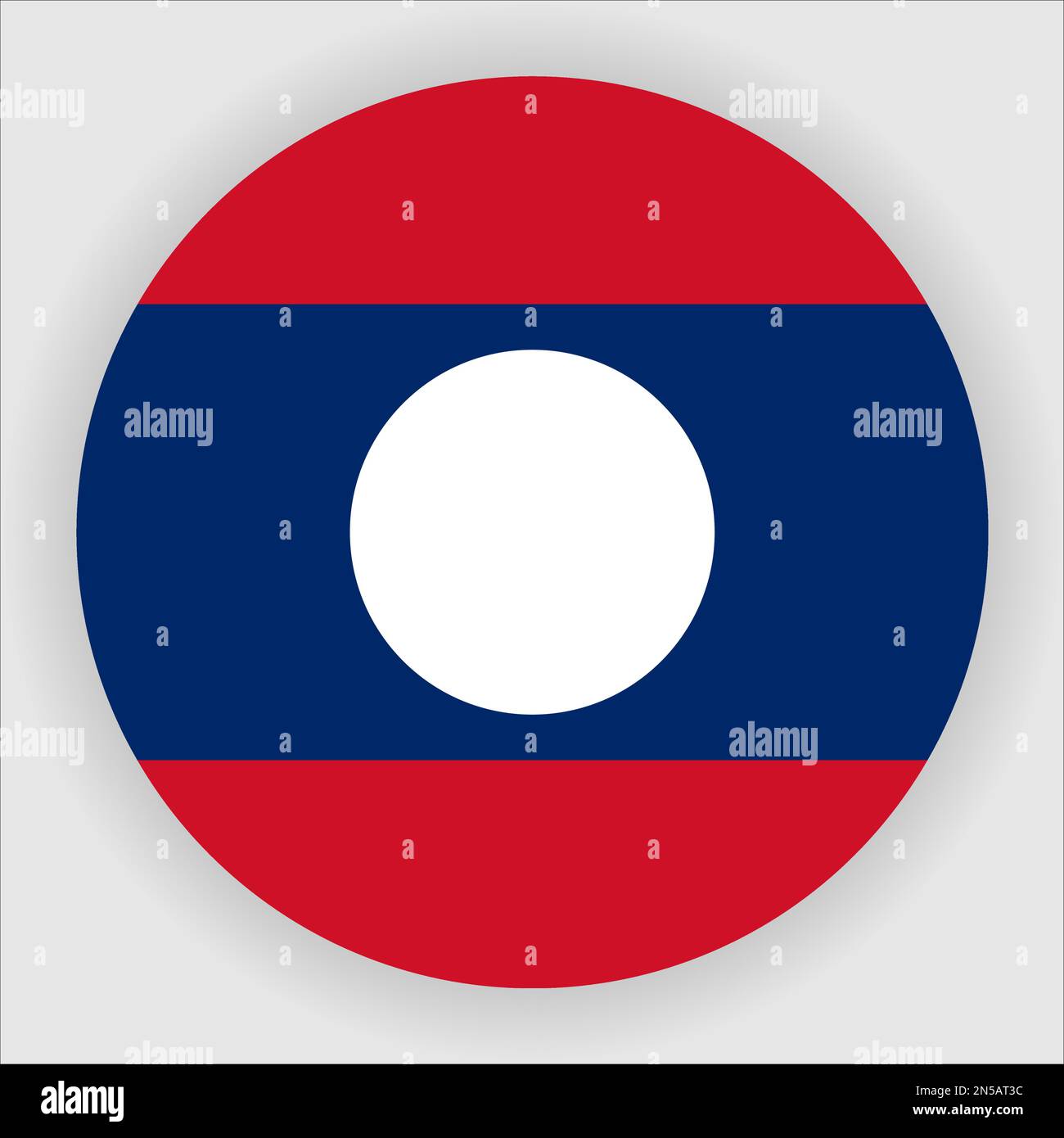 Laos Flat Rounded Flag Icon Button Vector Stock Vector