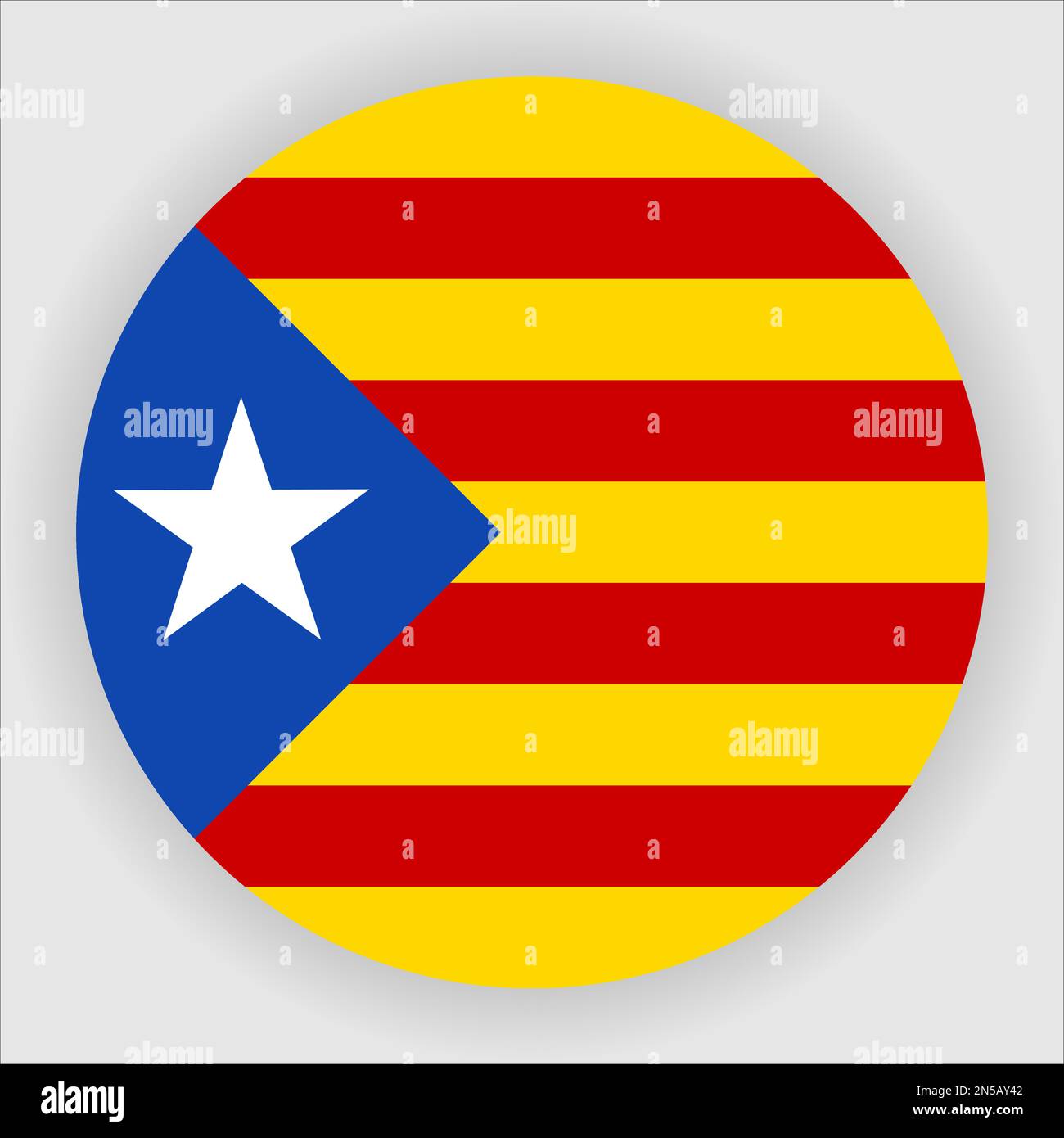 Catalonia Flat Rounded Flag Icon Button Vector Stock Vector