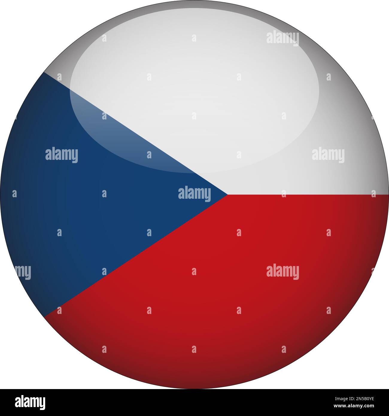 The Czech Republic 3D Rounded Flag Icon Button Vector Stock Vector ...